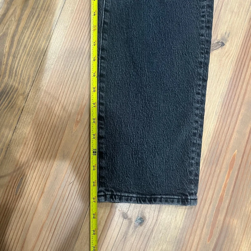 Women's Madewell Mid-Rise Perfect Vintage Straight Jeans Black‎ Size 27 0008 B1